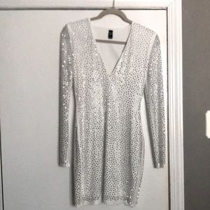 Sexy Tight White Sparkle Dress 😍 (small)